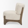 Mercana Vyra Dark Brown Wood With Cream Fabric Accent Chair Side