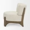 Mercana Vyra Dark Brown Wood With Cream Fabric Accent Chair Side - Mercana Vyra Dark Brown Wood With Cream Fabric Accent Chair Side