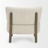 Mercana Vyra Dark Brown Wood With Cream Fabric Accent Chair Back - Mercana Vyra Dark Brown Wood With Cream Fabric Accent Chair Back