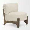 Mercana Vyra Dark Brown Wood With Cream Fabric Accent Chair - Mercana Vyra Dark Brown Wood With Cream Fabric Accent Chair