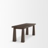 Mercana Wolcott Rectangular Dark Brown Solid Wood Bench 2