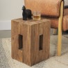 Mercana Waylen Natural Wood Block Accent Stool 2