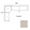 Mercana Warner Oatmeal 3 Piece Sofa Set With Corner Piece