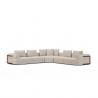 Mercana Warner Oatmeal 3 Piece Sofa Set With Corner Piece Set of 4