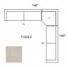 Mercana Warner Oatmeal 3 Piece Sofa Set With Corner Piece Set of 4