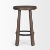 Mercana Weldon Dark Brown Wood With Matte Black Metal Counter Stool  2