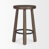 Mercana Weldon Dark Brown Wood With Matte Black Metal Counter Stool  3