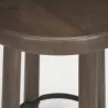 Mercana Weldon Dark Brown Wood With Matte Black Metal Counter Stool  - Mercana Weldon Dark Brown Wood With Matte Black Metal Counter Stool 