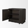 Mercana Wagner Dark Brown Wood With Arched Design Accent Cabinet Open