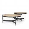 Mercana Wade Travertine Marble With Matte Black Metal Coffee Tables 4