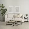 Mercana Wade Travertine Marble With Matte Black Metal Coffee Tables Set - Mercana Wade Travertine Marble With Matte Black Metal Coffee Tables Set