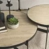 Mercana Wade Travertine Marble With Matte Black Metal Coffee Tables - Mercana Wade Travertine Marble With Matte Black Metal Coffee Tables