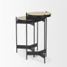 Mercana Wade Travertine Marble With Matte Black Metal End Tables1 - Mercana Wade Travertine Marble With Matte Black Metal End Tables1