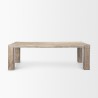 Mercana McArthur 94" Whitewash Reclaimed Wood Dining Table Front