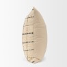 Mercana Jaela Beige and Black Striped Checkered Decorative Square Pillow Cover Side