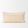 Mercana Jaela Beige and Black Striped Checkered Decorative Lumbar Pillow Cover Back