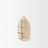 Mercana Jaela Beige and Black Striped Checkered Decorative Lumbar Pillow Cover Side