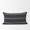 Mercana Jayme Gray and White Striped Cotton Decorative Lumbar Pillow Cover1