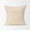 Mercana Jaxon Beige and Black Striped Cotton-Linen Decorative Square Pillow Cover Back - Mercana Jaxon Beige and Black Striped Cotton-Linen Decorative Square Pillow Cover Back