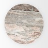 Mercana Allyson 54" Round Brown Pedestal w/ Pink Marble Top Dining Table  Top