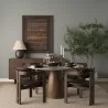 Mercana Allyson 54" Round Brown Pedestal w/ Pink Marble Top Dining Table  - Mercana Allyson 54" Round Brown Pedestal w/ Pink Marble Top Dining Table 