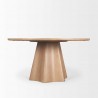 Mercana Jovani 60" Solid Light Brown Mango Wood Round Dining Table Front