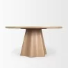 Mercana Jovani 60" Solid Light Brown Mango Wood Round Dining Table Front - Mercana Jovani 60" Solid Light Brown Mango Wood Round Dining Table Front