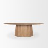 Mercana Jovani 94" Solid Light Brown Mango Wood Round Dining Table 4