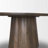 Mercana Jovani 94" Solid Dark Brown Mango Wood Round Dining Table 4