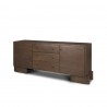 Mercana Jonan Dark Brown Wood With Dark Aged Brass 2 Door 3 Drawer Sideboard 