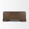 Mercana Jonan Dark Brown Wood With Dark Aged Brass 2 Door 3 Drawer Sideboard Back