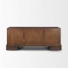 Mercana Jonan Dark Brown Wood With Dark Aged Brass 2 Door 3 Drawer Sideboard  Front