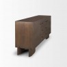 Mercana Jonan Dark Brown Wood With Dark Aged Brass 2 Door 3 Drawer Sideboard  Side
