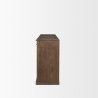 Mercana Braxton Brown Solid Wood w/ Antiqued Aged Brass Knobs 3 Drawer 6 Door Sideboard Dark Brown 2