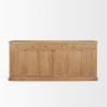 Mercana Braxton Brown Solid Wood w/ Antiqued Aged Brass Knobs 3 Drawer 6 Door Sideboard Light Brown Front