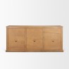Mercana Braxton Brown Solid Wood w/ Antiqued Aged Brass Knobs 3 Drawer 6 Door Sideboard Light Brown 2