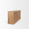 Mercana Braxton Brown Solid Wood w/ Antiqued Aged Brass Knobs 3 Drawer 6 Door Sideboard Light Brown 3