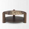 Mercana Jovia Brown Mango Wood With Cappuccino Marble Round Coffee Table 1