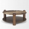 Mercana Jovia Brown Mango Wood With Cappuccino Marble Round Coffee Table 2