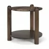 Mercana Jovia Brown Mango Wood With Cappuccino Marble Round Side Table 3 - Mercana Jovia Brown Mango Wood With Cappuccino Marble Round Side Table 3