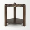 Mercana Jovia Brown Mango Wood With Cappuccino Marble Round Side Table 2 - Mercana Jovia Brown Mango Wood With Cappuccino Marble Round Side Table 2