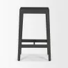 Mercana Colony Black-Brown Solid Wood Counter Stool Front - Mercana Colony Black-Brown Solid Wood Counter Stool Front