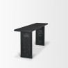 Mercana Grier 65" Black Wood With Black Cane Console Table 3