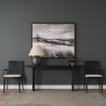 Mercana Grier 65" Black Wood With Black Cane Console Table