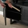 Mercana Grier 65" Black Solid Wood With Black Cane Media Console 1 - Mercana Grier 65" Black Solid Wood With Black Cane Media Console 1