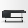 Mercana Grier 60" Black Solid Wood With Black Cane Office Desk Back