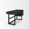 Mercana Grier 60" Black Solid Wood With Black Cane Office Desk 2