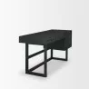 Mercana Grier 60" Black Solid Wood With Black Cane Office Desk 2 - Mercana Grier 60" Black Solid Wood With Black Cane Office Desk 2