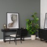 Mercana Grier 60" Black Solid Wood With Black Cane Office Desk 2