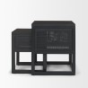Mercana Grier Set of 2 Black Wood With Black Cane Nesting Accent Tables 1